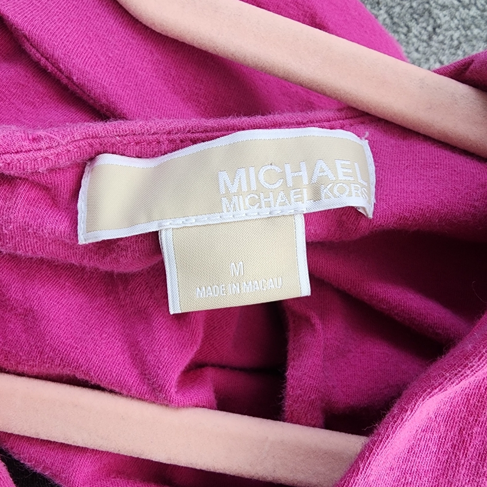 Michael Michael Kors Medium Pink Bow Open Back Spring Longsleeve Blouse - Picture 3 of 9